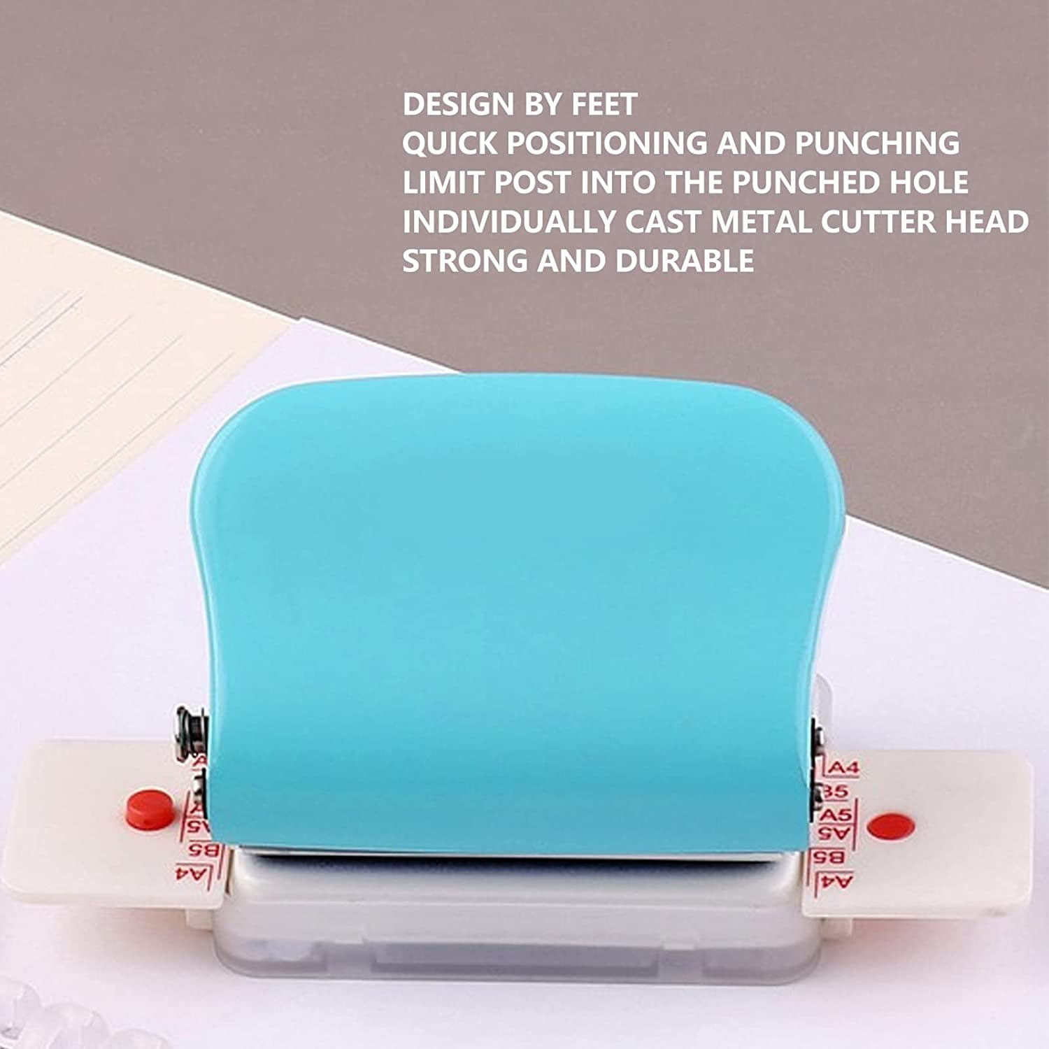 ABCISI Binding Machines, Mini Manual Multipurpose 6 Holes Cinch Book Binding Machine, Coil Binding Machine for Home Office(Blue)