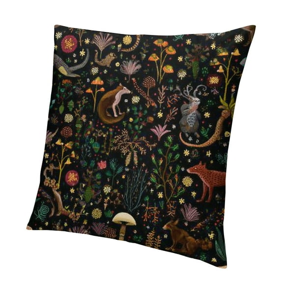 Autua Colorful Pattern Animals Plants Pillow Case Aesthetic Home Decor 12x12in