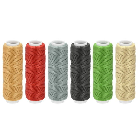 13 Yards 150D/0.8mm Multicolor Leather Sewing Thread Set Polyester Waxed Cords 6 Pack