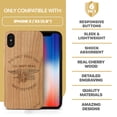 thumbnail image 7 of Case Yard Wooden Case Outside Soft TPU Silicone, Slim Fit Shockproof Wood Protective Phone Cover for Girls Boys Men and Women, Supports Wireless Charging Navy 1 Design case for iPhone-X, 7 of 7