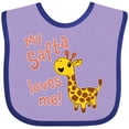 thumbnail image 3 of Inktastic My Safta Loves Me Cute Giraffe Boys or Girls Baby Bib, 3 of 4