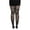 Black, variant on Women Fishnet Ankle Tights Floral Patterned Rhinestones Footless Pantyhose