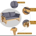 thumbnail image 7 of Aimee Lii Patio Convertible Solid Wood Sofa with Cushion, Outdoor Patio Furniture, 7 of 7