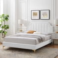 thumbnail image 1 of Modway Lit Plateforme Double en Velours de Performance Sienna, Fini Blanc, 1 of 11