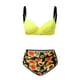 thumbnail image 3 of MKLEKYY Trajes De Baños Women Vintage Swimsuit Two Piece Retro Ruched High Waist Print Bikini Set, 3 of 6