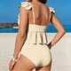 thumbnail image 4 of Blusas de Mujer Vestido Casual Impreso sin Mangas Bikini Traje de Baño Superior Empujar Arriba Set de Trajes de Baño Acolchados, 4 of 6