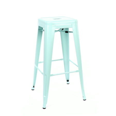 Dreux Matte Mint Steel Stackable Barstool 30 Inch (Set of (Best Scratch Offs To Play In Mn)