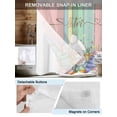 thumbnail image 5 of No Hook Shower Curtain with Snap-in Liner, Easter Waterproof Fabric Bathroom Curtains, Spring Rabbit Ears Foot Eggs Floral Wooden Grain Bath Curtains & Mesh Top Window Standard 72"x72", 5 of 9