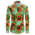 thumbnail image 2 of Gubotare Dress Shirts For Men Men's Hipster African Tribal Graphic Patchwork Design Slim Fit Long Sleeve Button up Mandarin Collar Shirts,Mint Green M, 2 of 3