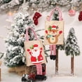 thumbnail image 7 of Christmas Gift Bags, Reusable Burlap Embroidered Tote Bag for Gifts, Shoulder Grocery Totes with Santa Snowman Reindeer Xmas Tree Pattern, Birthday Party Treat Handbag for Xmas Holiday Favors, 7 of 7