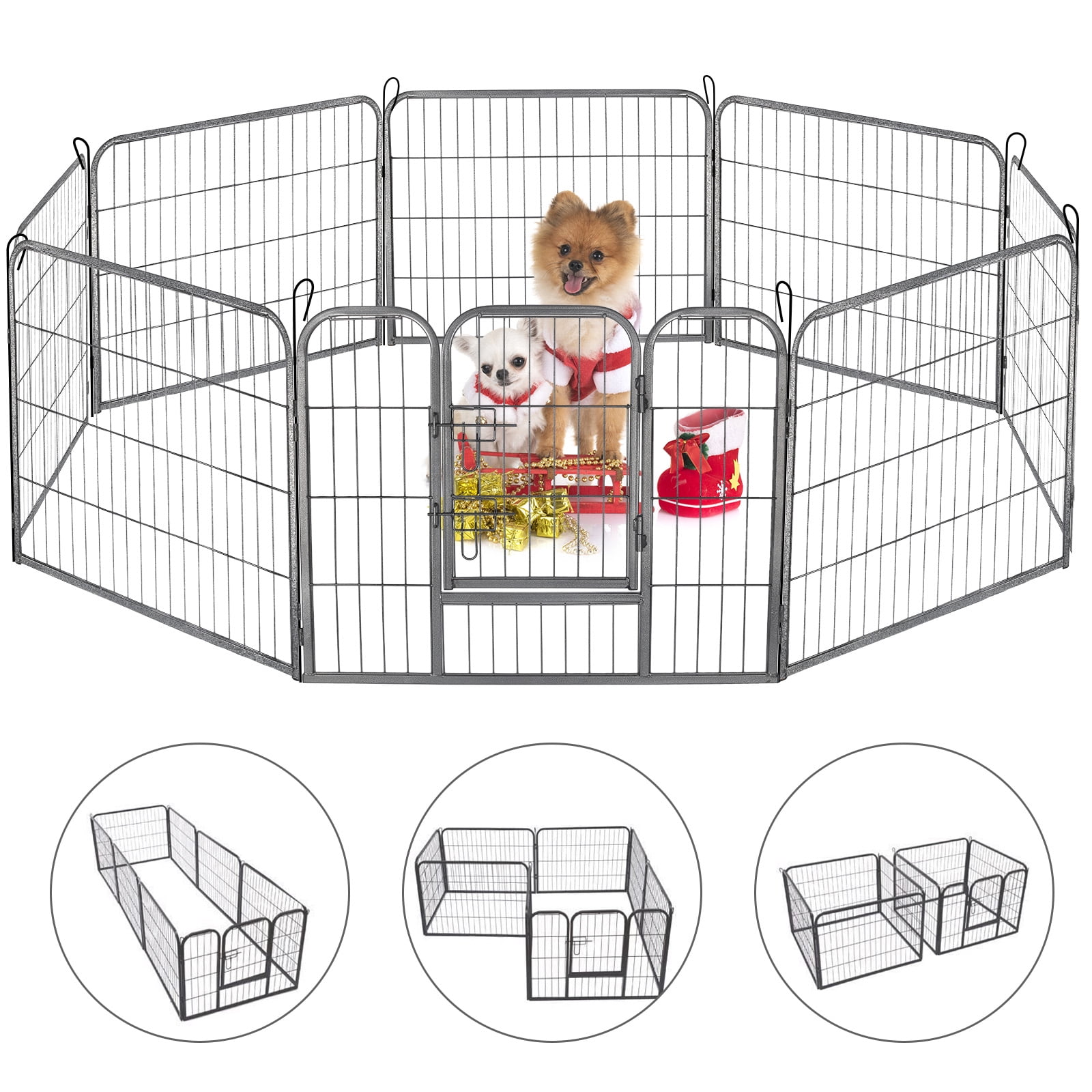 Magshion Dog Pen, Panels 24 In Heavy Duty Folding Large Metal Dog Fence