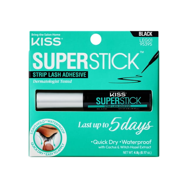Adhesivo para Pestañas KISS Super Stick de 5 Días de Duración Extendida 4.8g Negro