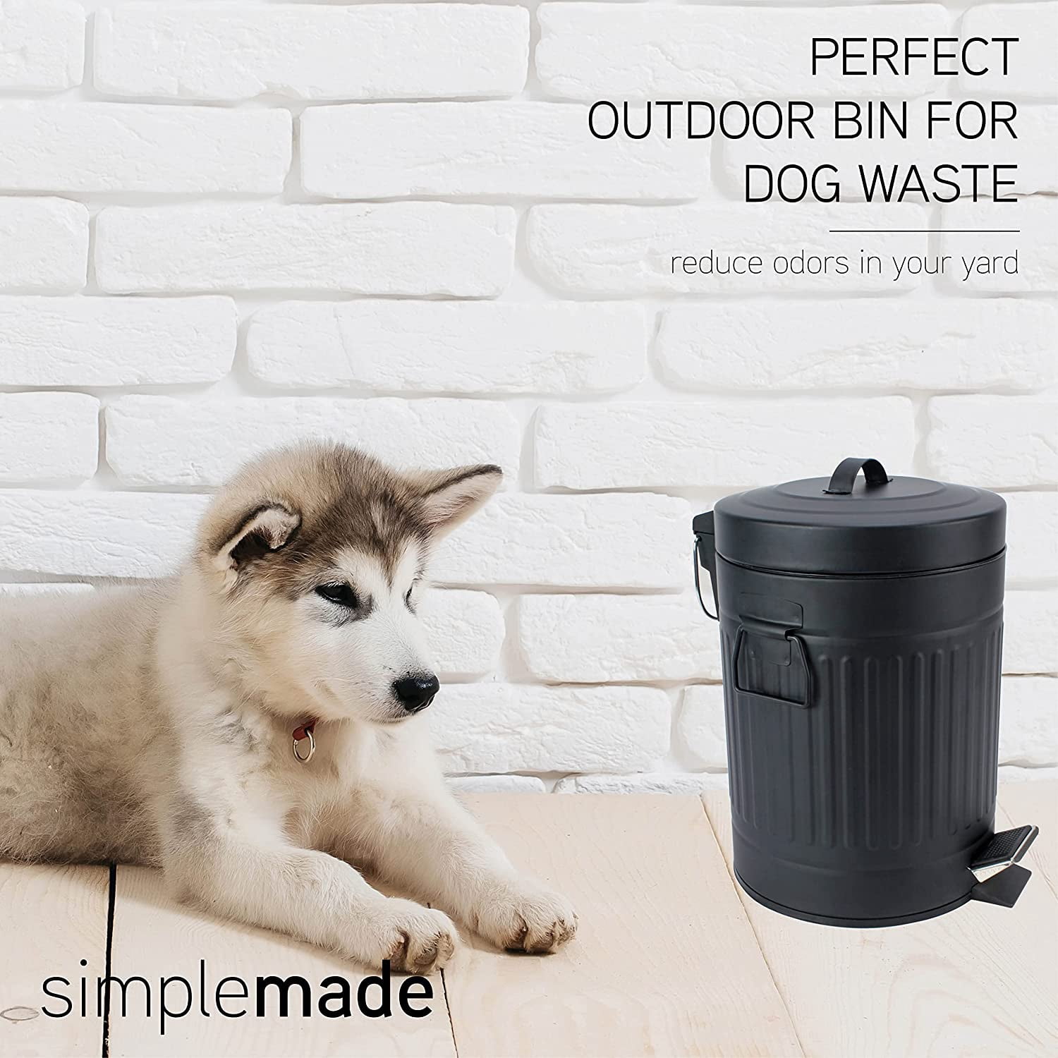 SIMPLEMADE Small Bathroom Trash Can with Lid, Kitchen Garbage Can - 5 Liter / 1.3 Gallon