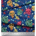 thumbnail image 3 of Soimoi Polyester Crepe Fabric Dot,Bone & Skull Print Fabric by The Yard 52 Inch Wide, 3 of 3