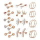 thumbnail image 2 of 13 Pares de Pendientes de Tuerca de 16G CZ 8mm 6mm Barra de material acero Inoxidable para Joyería Regalos Tía Novia - Tono de oro and rosa Tono de, 2 of 5