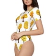 thumbnail image 2 of Daiia Qutumn Tree print Women's Crew Neck Short Sleeve Bodysuit Fashion Tops Fit Casual Basic Extender Bodysuit-Medium, 2 of 9