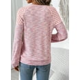 thumbnail image 3 of DOKOTOO Fall Tops for Women Crew Neck Stretchy Pullover Waffle Knit Lace Casual Raglan Long Sleeve Shirts Loose Fit Soft Blouses, 3 of 9