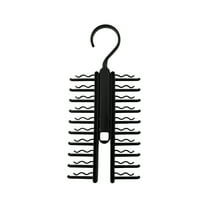 LAMIRO Tie Rack Tie Belt Storage Hanger Organizer for Men Closet Space Saving Rack with 20 Non-Slip Hooks for Ties Belt Scarf Organize 360 Rotate Hanger Tie Display Holder,1 Piece,Black