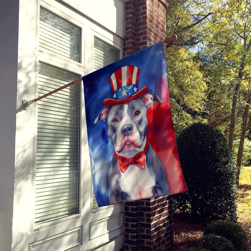 Pit Bull Terrier Patriotic American House Flag 28 in x 40 in
