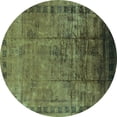 thumbnail image 1 of Ahgly Company Indoor Round Oriental Turquoise Blue Traditional Area Rugs, 6' Round, 1 of 4
