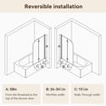 thumbnail image 2 of 34-35.5" W x 58" H Frameless Folding Pivot Bathtub Door, 1/4" Tempered Glass, 2 of 7