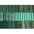 thumbnail image 1 of Ahgly Company Machine Washable Indoor Rectangle Southwestern Turquoise Blue Country Area Rugs, 2' x 4', 1 of 4