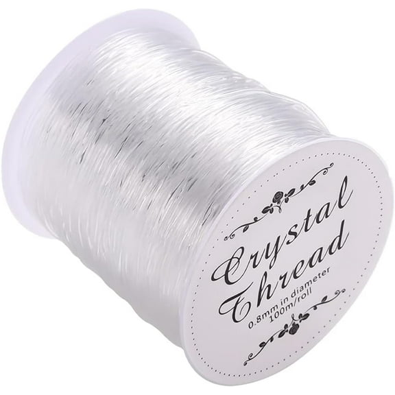 Clear 0.8mm Elastic Bracelet String Round Thread Stretch Bead Cord 109.36 Yards 100m roll for Men Women Jewelry Beading