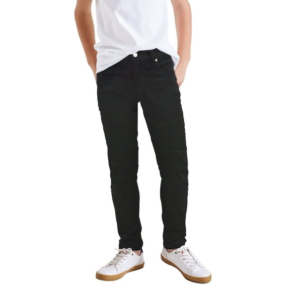 X RAY JEANS Boy's Moto Fashion Jeans, Black, 20