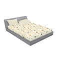 thumbnail image 3 of Ambesonne Tribal Fitted Sheet & Pillow Sham Set, Hipster Geometric, Twin, Mint Green Orange Cream, 3 of 3
