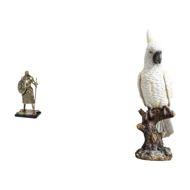 Figura decorativa de escritorio: estatua de caballero, estatua de loro, estatua de pájaro. Artesanía coleccionable de resina. Diseño realista. Ideal p