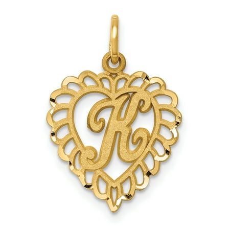 IceCarats - 14kt Yellow Gold Initial Monogram Name Letter K Pendant Charm Necklace Fine Jewelry ...
