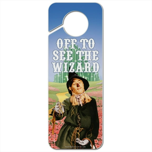 Wizard of Oz Scarecrow Character Plastic Door Knob Hanger Sign