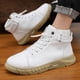 thumbnail image 2 of Botas Martin de cuero italiano de caña alta para hombre, botines negros con plataforma, impermeables, antideslizantes y con absorción de impactos., 2 of 5
