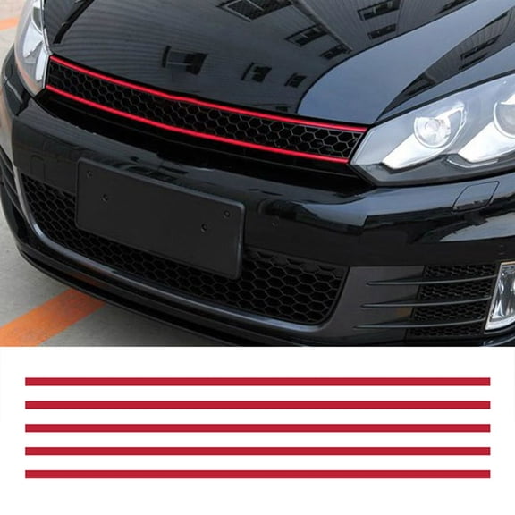 Opvise Front Hood Grille Decals Car Strip Sticker Decoration for Golf 6 7