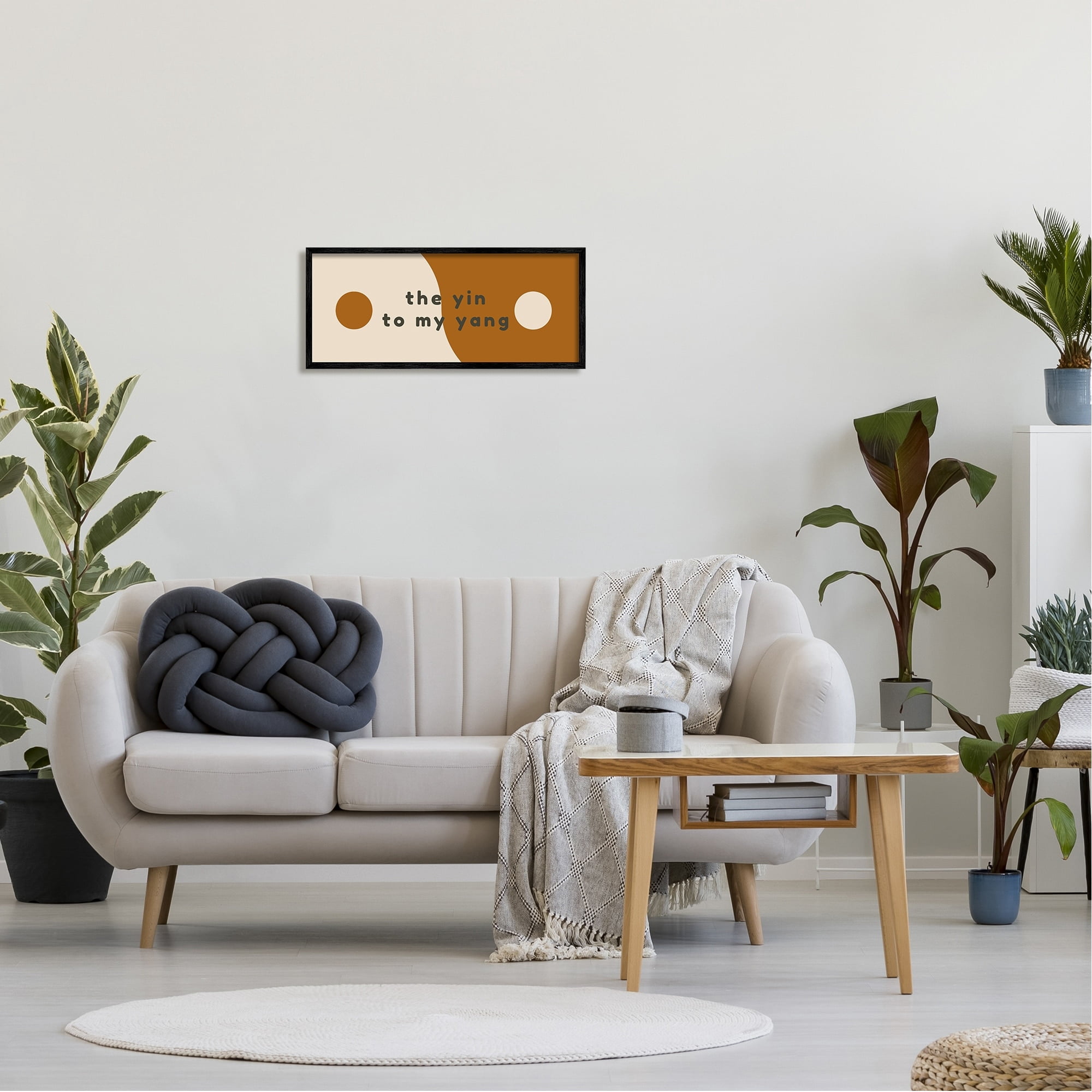 Stupell Industries Yin To My Yang Romantic Harmony Balance Symbol Graphic Art Gray Framed Art Print Wall Art, Design by Daphne Polselli