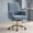 Blue, variant on Mid-Back Liftable Office Chair, Ergonomic Swivel Computer Desk Chair with Striped Corduroy Fabric & Golden Base, Comfortable Study Work Seat, Camel