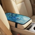 thumbnail image 3 of Xoenoiee Blue Peacock Print Car Front Seat Covers Set of 5, Car Accessories for Men Women, PU Leather Bucket Seat Covers with Seatbelt Covers Armrest Pad Universal Fit Most Truck SUV Vans, 3 of 7