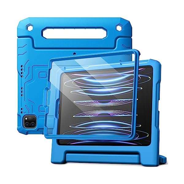 wonim11 JETech Kids Case for iPad Pro 11 Inch (2022/2021/2020/2018 Model), iPad Air 5/4 (10.9-Inch) with Built-in Screen Protector, Shockproof Full-Body Handle Stand Tablet Protective Cover (Blue)