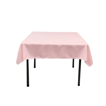 

LA Linen Polyester Poplin Square Tablecloth 52 by 52-Inch Pink Light