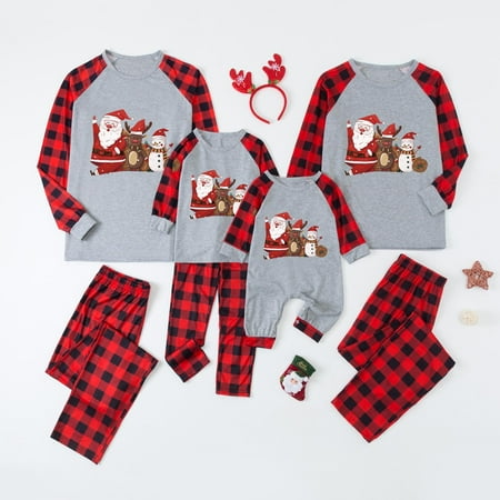 

Christmas Gift Juebong Family Matching Red Car Carrying Christmas Tree Pajamas Sets Flame Resistant 2-piece 3Y(Child)