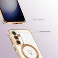 thumbnail image 3 of Magnetic Case for Samsung Galaxy S23 FE 5G Case[Compatible with MagSafe] Cute Plating Love Hearts Pattern Case with Camera Protection,Soft Shockproof TPU Bumper Cover for Women Girls,White, 3 of 16