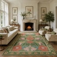 thumbnail image 2 of Moynesa 8'x10' Vintage Farmhouse Floral Washable Rugs for Living Room, Large Cottagecore Green Botanical Rug for Bedroom, Soft Colorful Boho Flower Accent Carpet for Dining Room Nursery Dorm Apartmen, 2 of 11