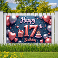 thumbnail image 5 of Balloon Decoration Happy 17th Birthday Floral Theme Party Backdrop for Teen Celebration Indoor Decoration Event, 5 of 8