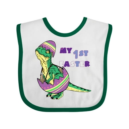 

Inktastic My 1st Easter Baby Tyrannosaurus Rex Inn Egg Gift Baby Boy or Baby Girl Bib