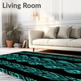 thumbnail image 2 of ODIKA 3'x5' Machine Washable Non-Slip Area Rug, Art Inspired Fan with Radiant Accents High Traffic Rug with Pad, Black, 530095, 2 of 8