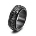 thumbnail image 2 of Anillo de ojo giratorio atmosférico de acero de titanio, joyería de acero inoxidable dominante retro de moda para hombres, 2 of 5