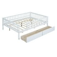 thumbnail image 5 of Euroco Pine Wood Full Size Storage Daybed with Drawers, White, 5 of 12