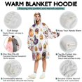 thumbnail image 5 of Wearable Oversized Blanket,Halloween Treats Pattern Wearable Blanket Hoodie for Adults,Cozy Hooded Blankets with Super Pockets,Super Warm Fuzzy Pullover for Women & Men, 5 of 6
