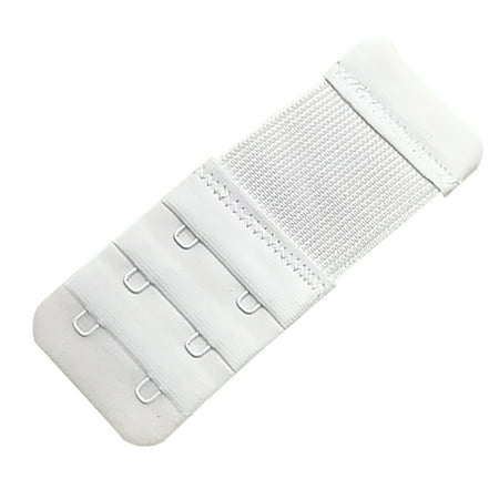 

2Pcs Women Bra Soft Extender Polyester Flexible Bra Extension Strap Hook 3.8cm 3 Row 2 Row Hook White