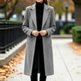 thumbnail image 4 of LEKWK Pea Coats for Women Winter Elegant Lapel Collar Single Breasted Overcoat with Pockets Business Casual Office Warm Outwear Gray XXL, 4 of 9